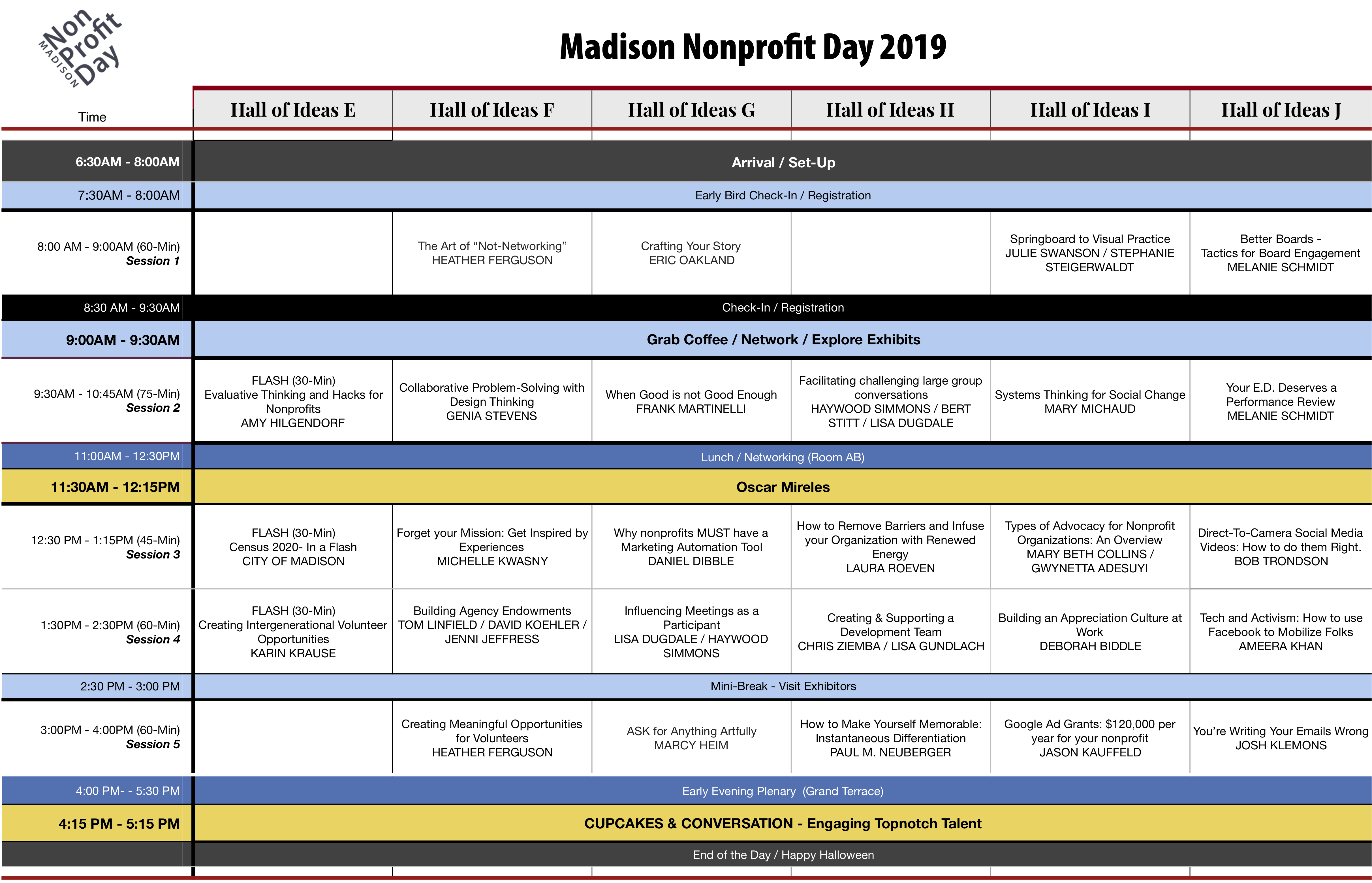 Madison Nonprofit Day schedule